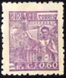 Selo postal do Brasil de 1948 Siderurgia 60