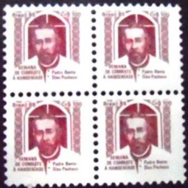 Quadra de selos postais do Brasil de 1985 Padre Bento H22