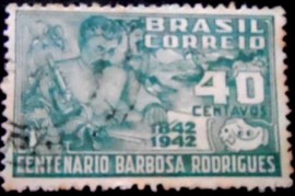 Selo postal de 1943 J. Barbosa Rodrigues - C 187 U