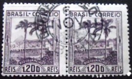 Par de selos postais do Brasil de 1939 Arcos da Lapa