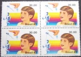 Quadra de selos do Brasil de 1983 Prevenção Poliomielite
