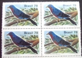 Quadra de selos do Brasil de 1978 Sicalis Flaveola