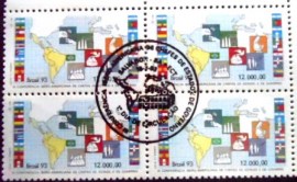 Quadra de selo postais do Brasil de 1993 Chefes de Estado MCC