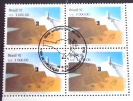 Quadra de selos postais do Brasil de 1992 Forte de Santo Antonio