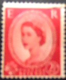 Selo postal do Reino Unido de 1953 Queen Elizabeth II Predecimal Wilding 2½