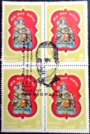 Quadra de selos postais do Brasil de 1969 Dia das Mães José Marchetti