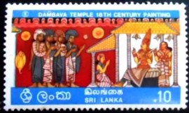 Selo postal do Sri Lanka de 1976 King consulting with astrologers