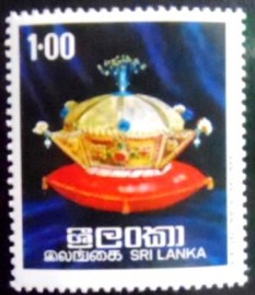 Selo postal do Sri Lanka de 1977 Kandyan crown