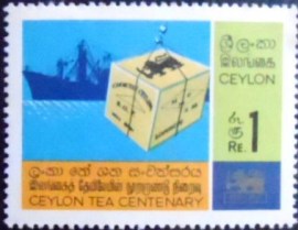 Selo postal do Sri Lanka de 1967 Tea Export