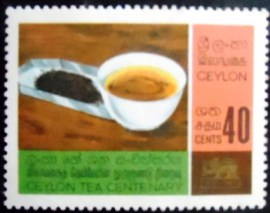 Selo postal do Sri Lanka de 1967 Tea Tasting