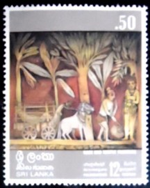 Selo postal do Sri Lanka de 1978 King Vessantara gives his child away