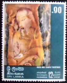 Selo postal do Sri Lanka de 1978 Bearded old man surcharged
