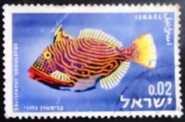 Selo postal de Israel de 1963 Orange-lined Triggerfish