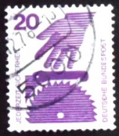 Selo postal da Alemanha de 1972 Circular saw