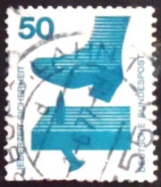 Selo postal da Alemanha de 1973 Nail in a board
