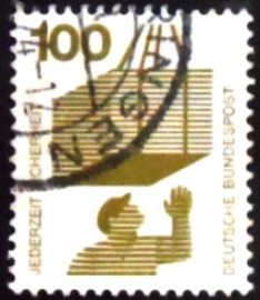 Selo postal da Alemanha de 1972 Suspended load