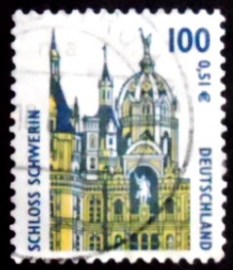 Selo postal da Alemanha de 2001 Schwerin castle