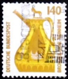 Selo postal da Alemanha de 1989 Bronze pot