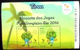 Bloco postal do Brasil de 2015 Mascote Tom