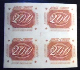 Quadra de selos postais do Brasil de 1934 Exposição Filatélica 200