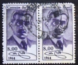 Par de selos postais do Brasil de 1964 Henrique M. Coelho Neto