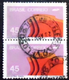 Par de selos postais do Brasil de 1972 Indústria Naval