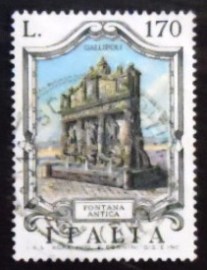 Selo postal da Itália de 1976 Fountains Gallipoli