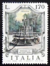Selo postal da Itália de 1976 Fountains Genova