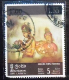 Selo postal do Sri Lanka de 1978 Two female figures