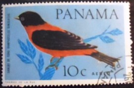 Selo postal do Panamá de 1965 Crimson-backed Tanager