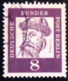 Selo postal da Alemanha de 1961 Johannes Gutenberg