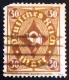 Selo postal da Alemanha Reich de 1922 Posthorn 30