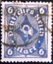 Selo postal da Alemanha Reich de 1922 Posthorn 6
