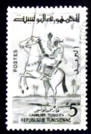 Selo postal da Tunísia de 1959 Tunisian Horseman
