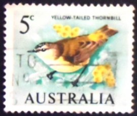Selo postal da Austrália de 1966 Yellow-Tailed Thornbill