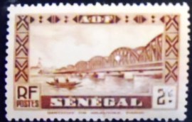 Selo postal do Senegal de 1935 Faidherbe bridge