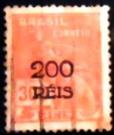 Selo postal do Brasil de 1933 Mercúrio 200/300