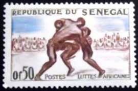 Selo postal do Senegal de 1961 African Wrestling
