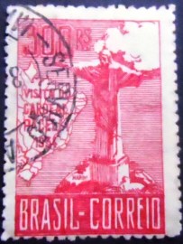 Selo postal do Brasil de 1934 Cardeal Pacelli - C 80 U