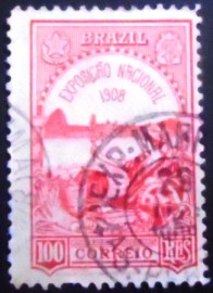 Selo postal comemortivo do Brasil de 1908 C 7 U