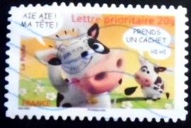 Selo postal da França de 2007 Humorous cow by Alexis Nesmes
