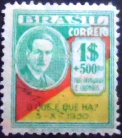 Selo postal comemortivo Brasil 1931 C-37 U