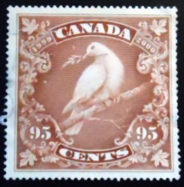 Selo postal do Canadá de 1999 Dove of peace on branch