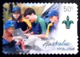 Selo postal da Austrália de 2008 Scout Camp