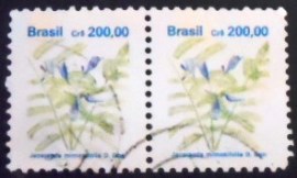 Par de selos postais do Brasil de 1991 Caroba