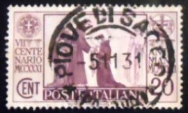 Selo postal da Itália de 1931 St Anthony entered the Franciscan Order