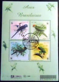 Bloco postal do Brasil de 2001 Aves Brasileiras
