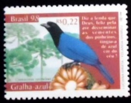 Selo postal do Brasil de 1998 Gralha-azul