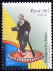Selo postal do Brasil de 1998 Palhaço em Pé