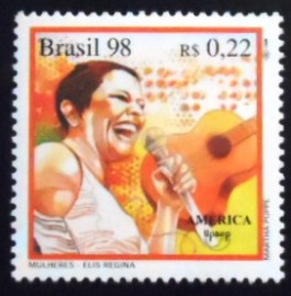 Selo postal do Brasil de 1998 Elis Regina
